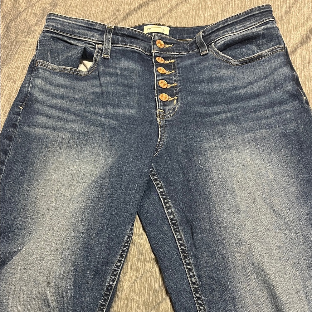 Maurices High Rise Blue Jeans with Button-